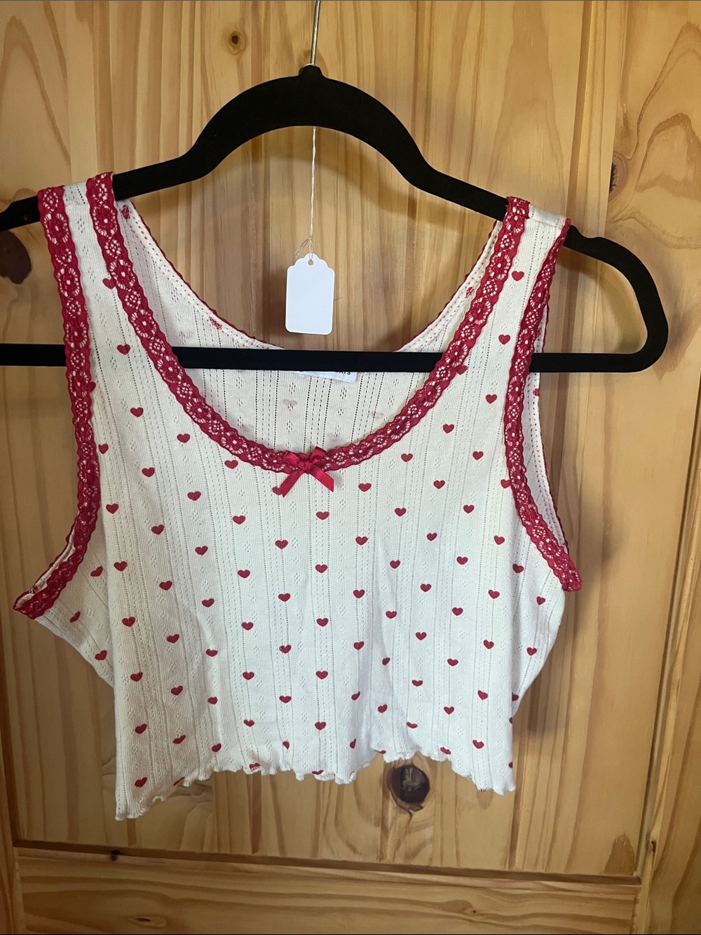 Love Peace & Lazy Days Cropped Dainty Heart Tank